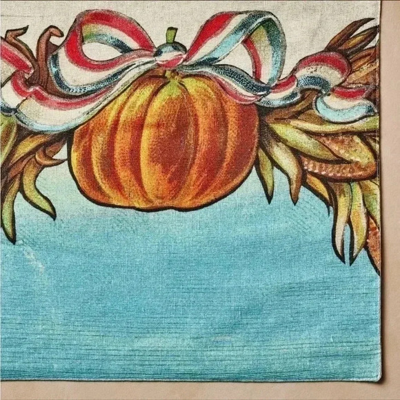 NWT 14"×90" Table Runner Fall Pumpkin Ribbon - John Derian for Target - Picture 3 of 4